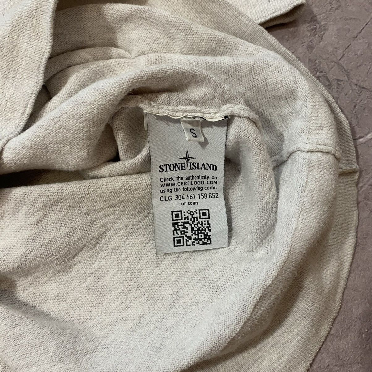 Vintage STONE ISLAND SWEATER WHITE WITH PATCH Size US S / EU 44-46 / 1 - 9 Thumbnail