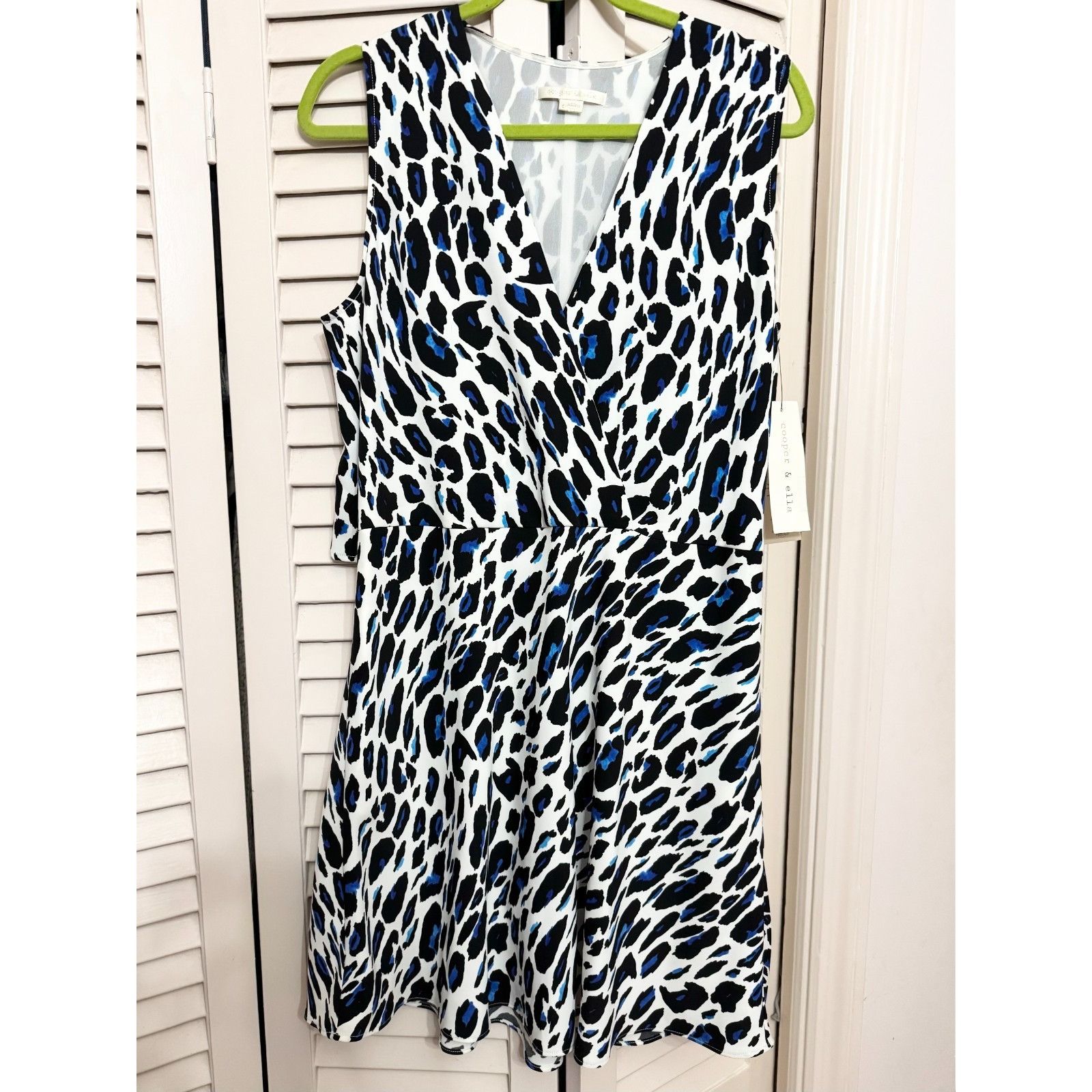 Other NWT Cooper & Ella Blue Leopard Cheetah Animal Print Dress L Size L / US 10 / IT 46 - 5 Thumbnail