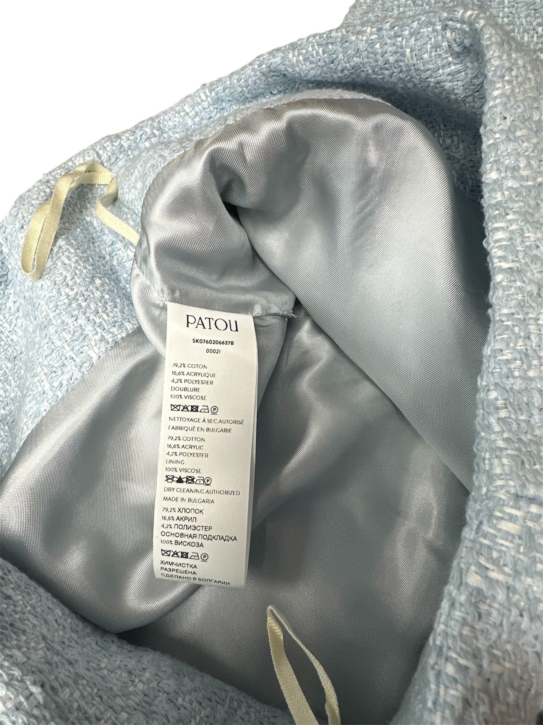 Patou Mini skirt with belted waist and textured fabric Size 25" / US 0 / IT 36 - 7 Thumbnail