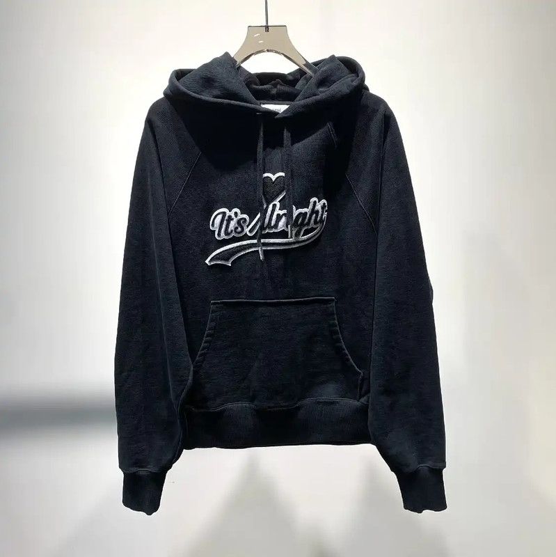 AMI AMI Black Cotton Women's Hoodie 0089 Size L / US 10 / IT 46 - 1 Thumbnail