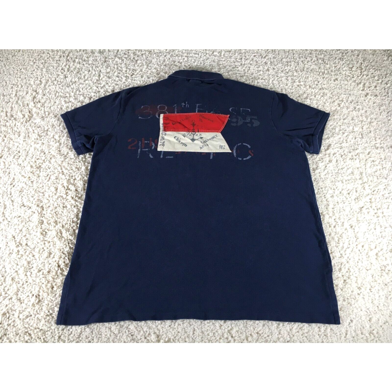 image of Vintage Polo Ralph Laurent Shirt Mens Extra Large Blue Preppy Logo Rl Naval Res in White (Size XL)