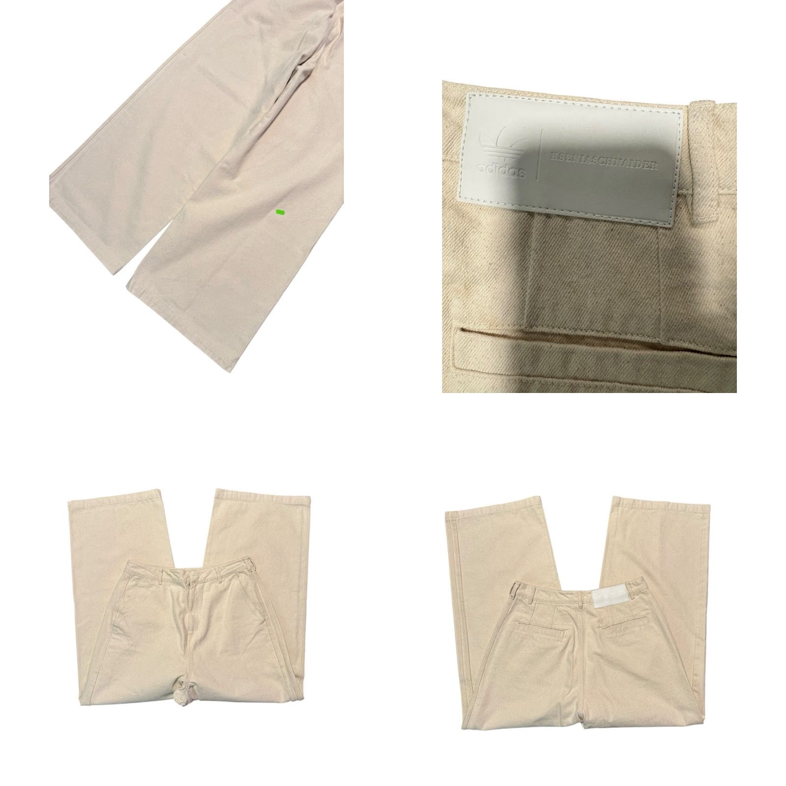 Adidas adidas x Kseniaschnaider Baggy Wide Leg Jeans Women's 32 Beige Denim Rave Skater Jeans Style 90s Hipster Punk Retro Womens Size 25" / US 0 / IT 36 - 8 Thumbnail