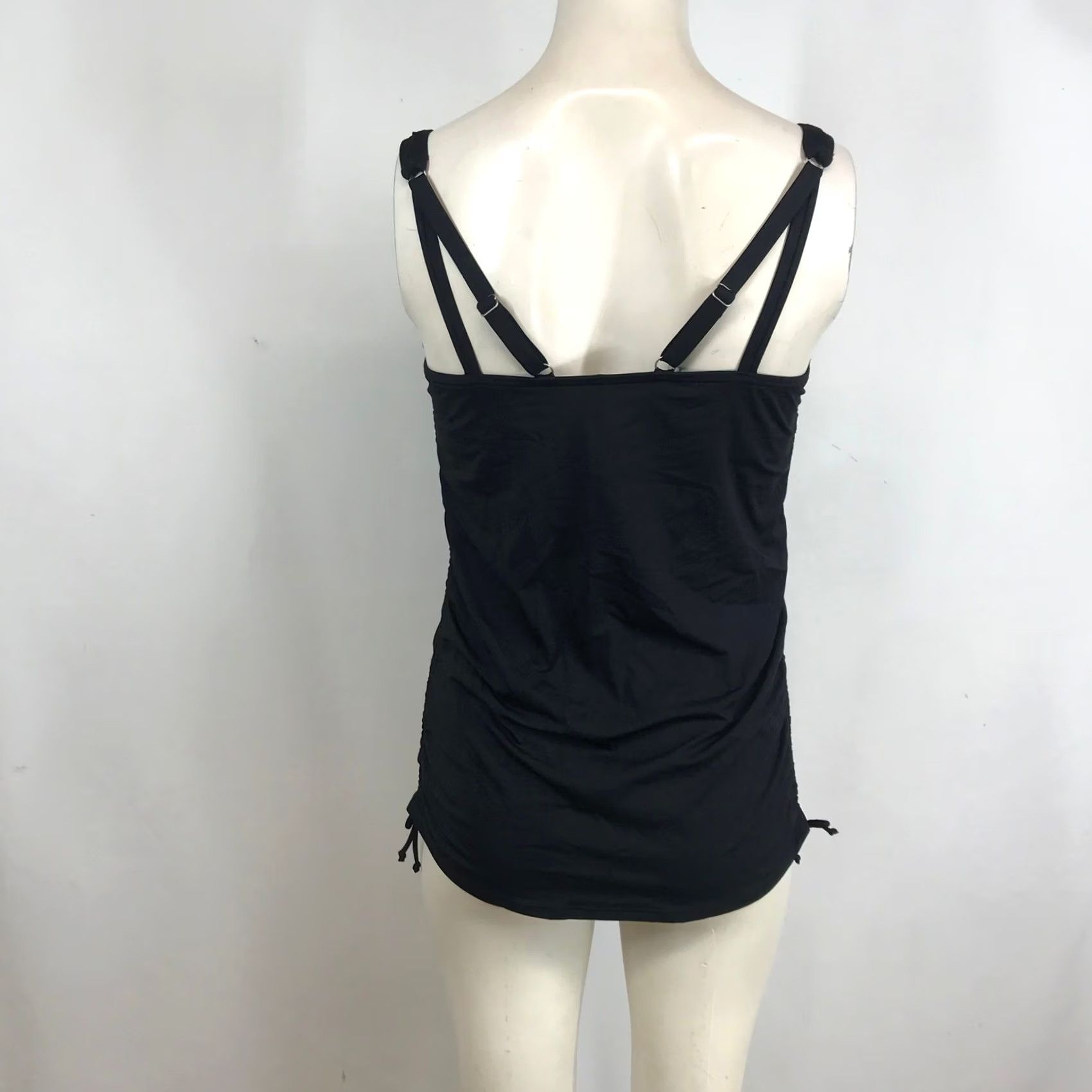 Lands' End Lands' End Tankini Top Black V-Neck Ruched Adjustable Straps 6L Tall Womens Swim Top Size M / US 6-8 / IT 42-44 - 5 Thumbnail