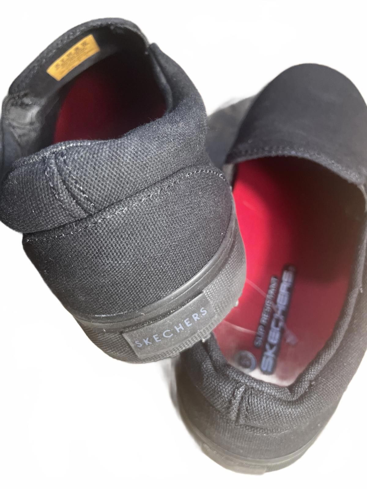 SKECHERS Skechers Work Shoes Men's 10 Black Slip On Punk Goth Emo EUC Size US 10 / EU 43 - 3 Thumbnail