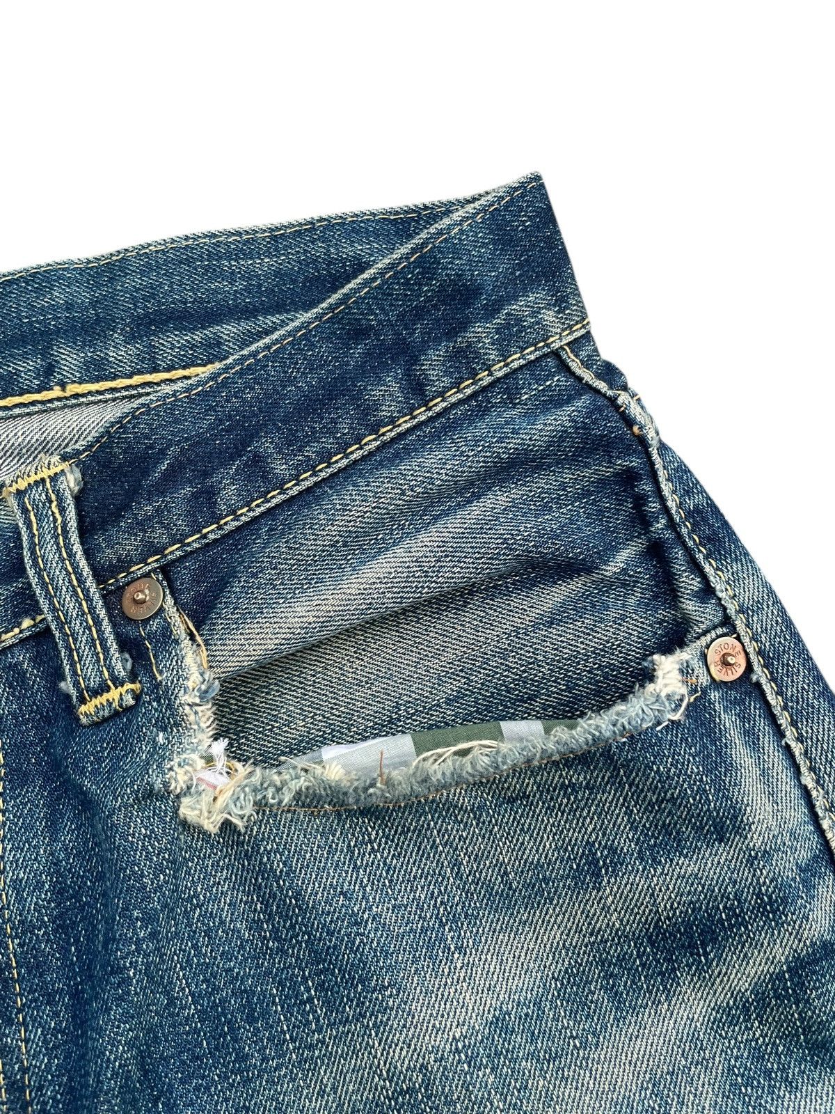 The Silver Stone × Vintage Vintage Selvedge Silverstone Distresed Denim Size US 30 / EU 46 - 7 Thumbnail