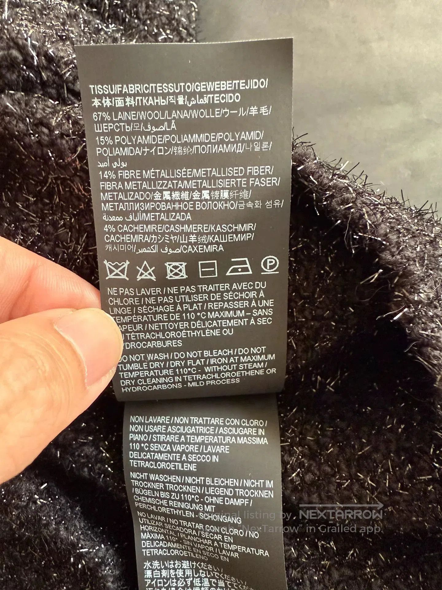 Saint Laurent Paris Saint Laurent Black Wool Cashmere Sweater. Size US M / EU 48-50 / 2 - 7 Thumbnail