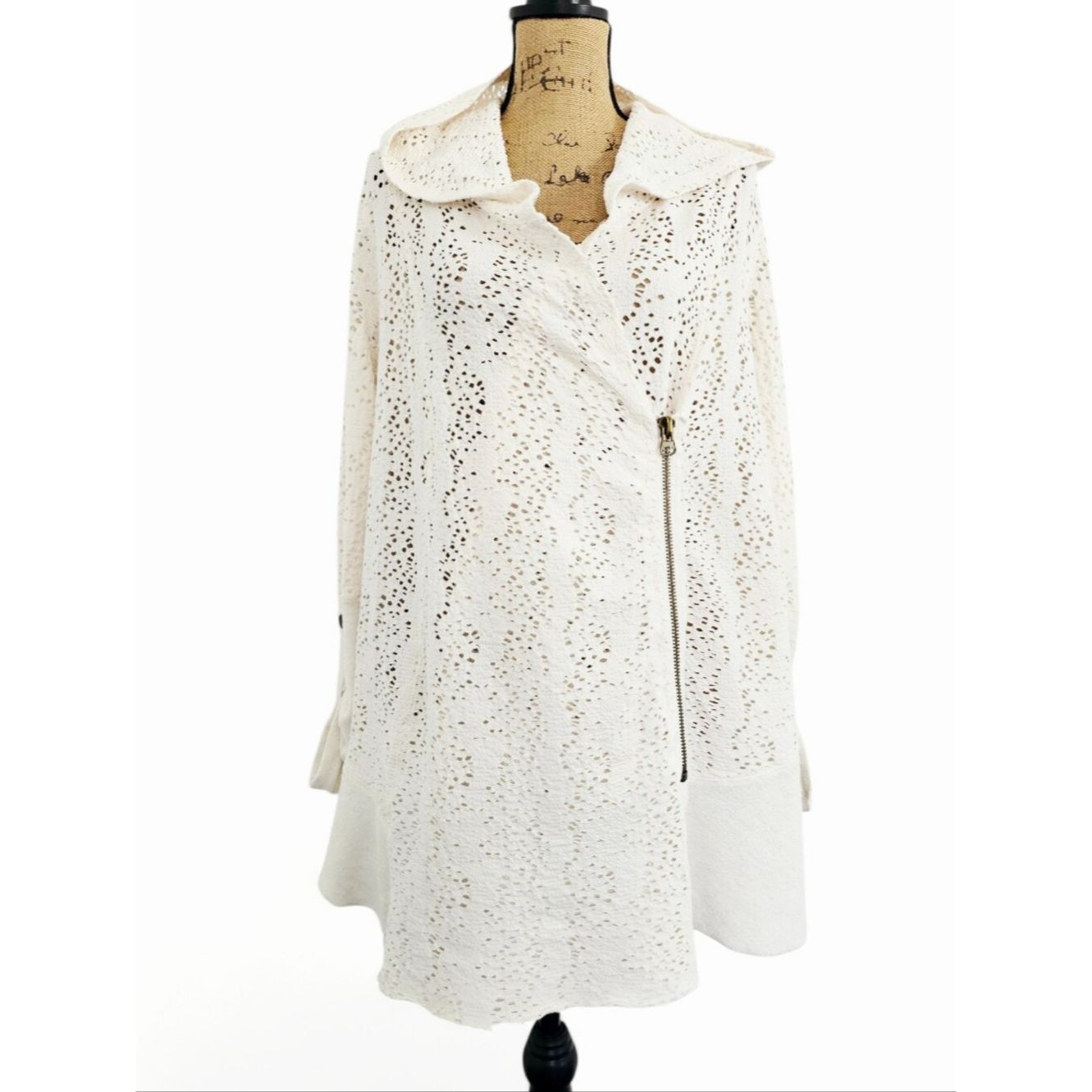 Free People Free People Doily Hooded Cardigan Ivory Open Knit Boho Jack Size S / US 4 / IT 40 - 4 Thumbnail