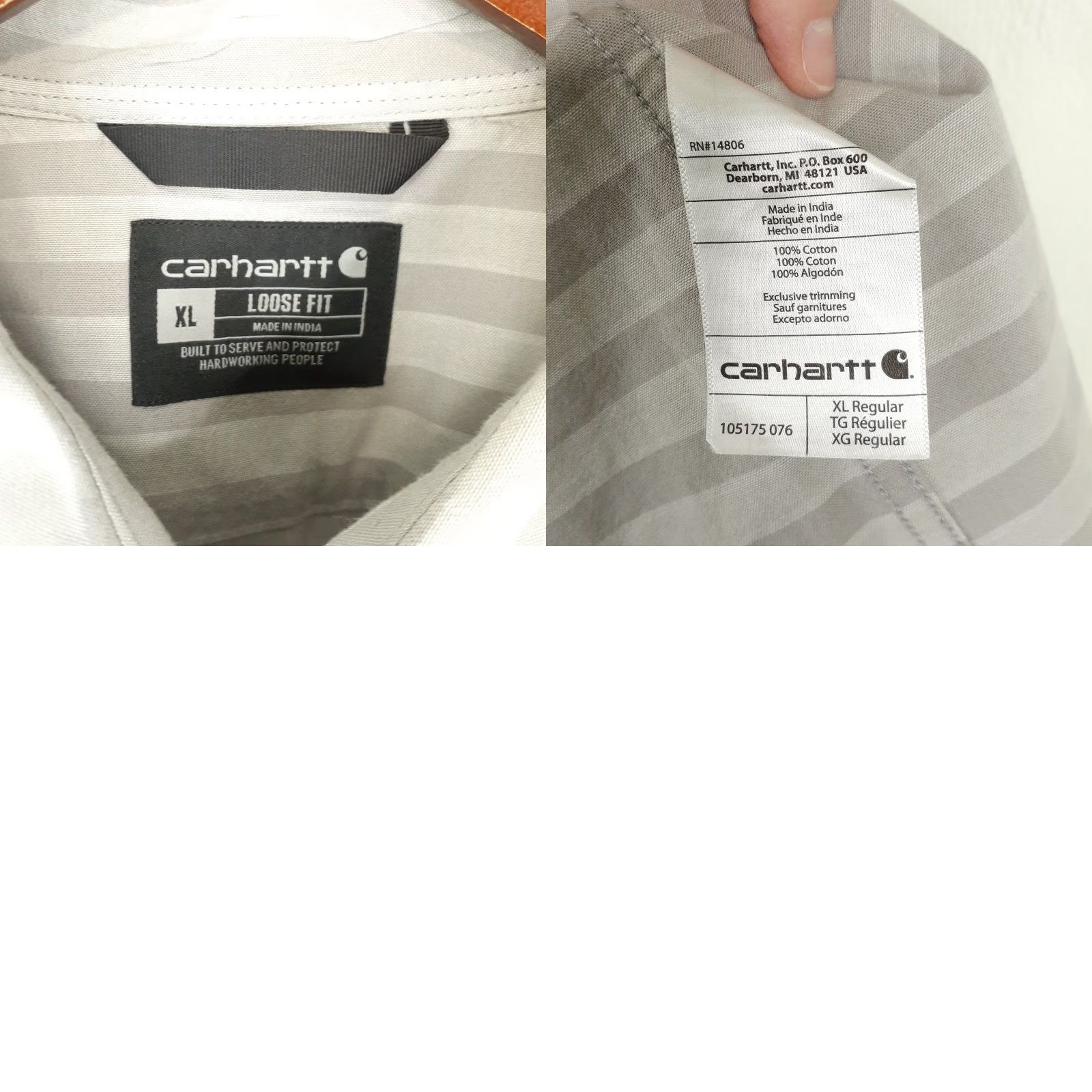 Carhartt VINTAGE Carhartt Loose Fit Short Sleeve Button Up Work Shirt Mens XL Gray Striped Size US XL / EU 56 / 4 - 8 Thumbnail