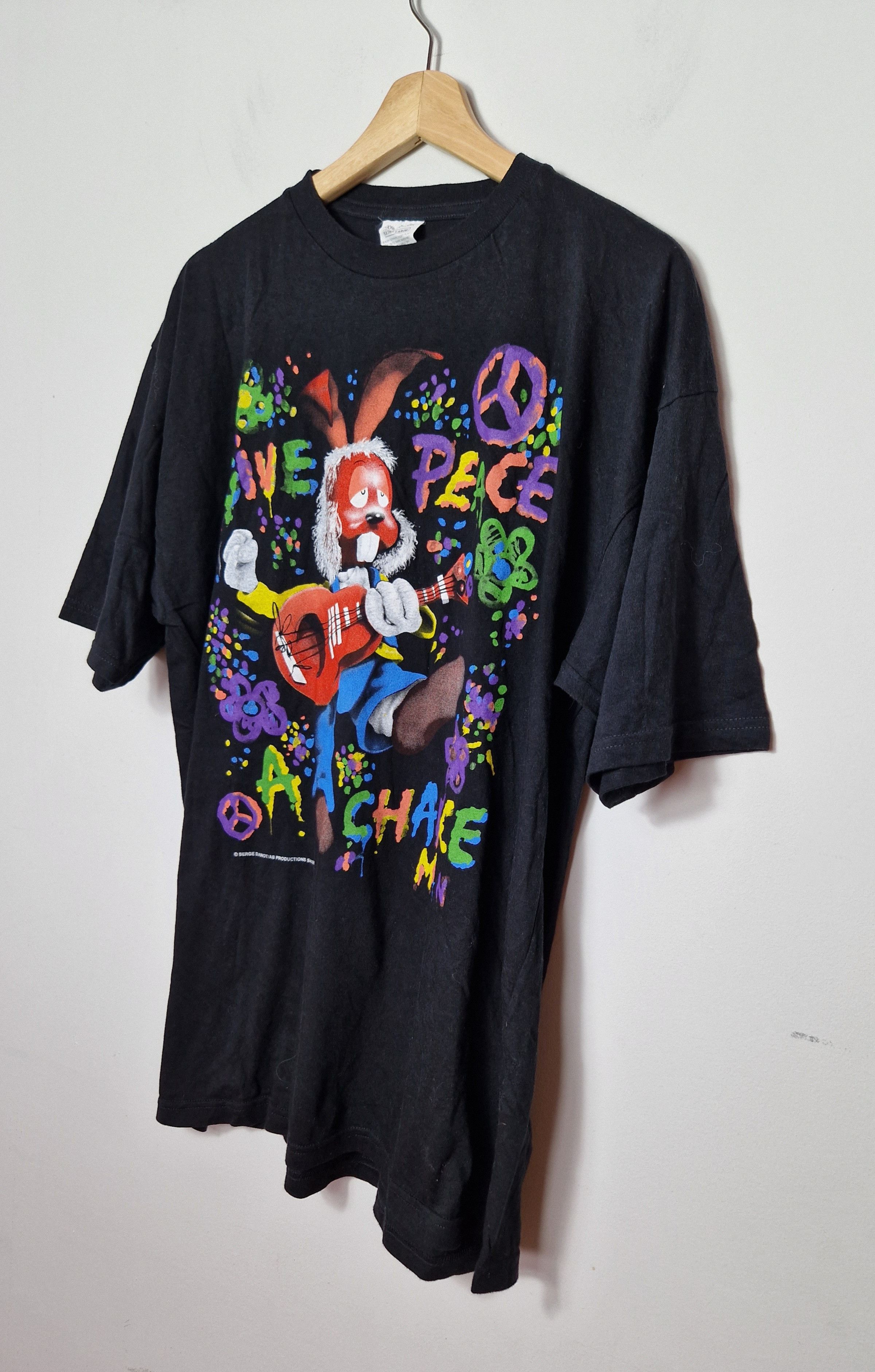 Vintage Give Peace a Chance Serge Danot 1992 vintage rare tee Size US XL / EU 56 / 4 - 2 Thumbnail
