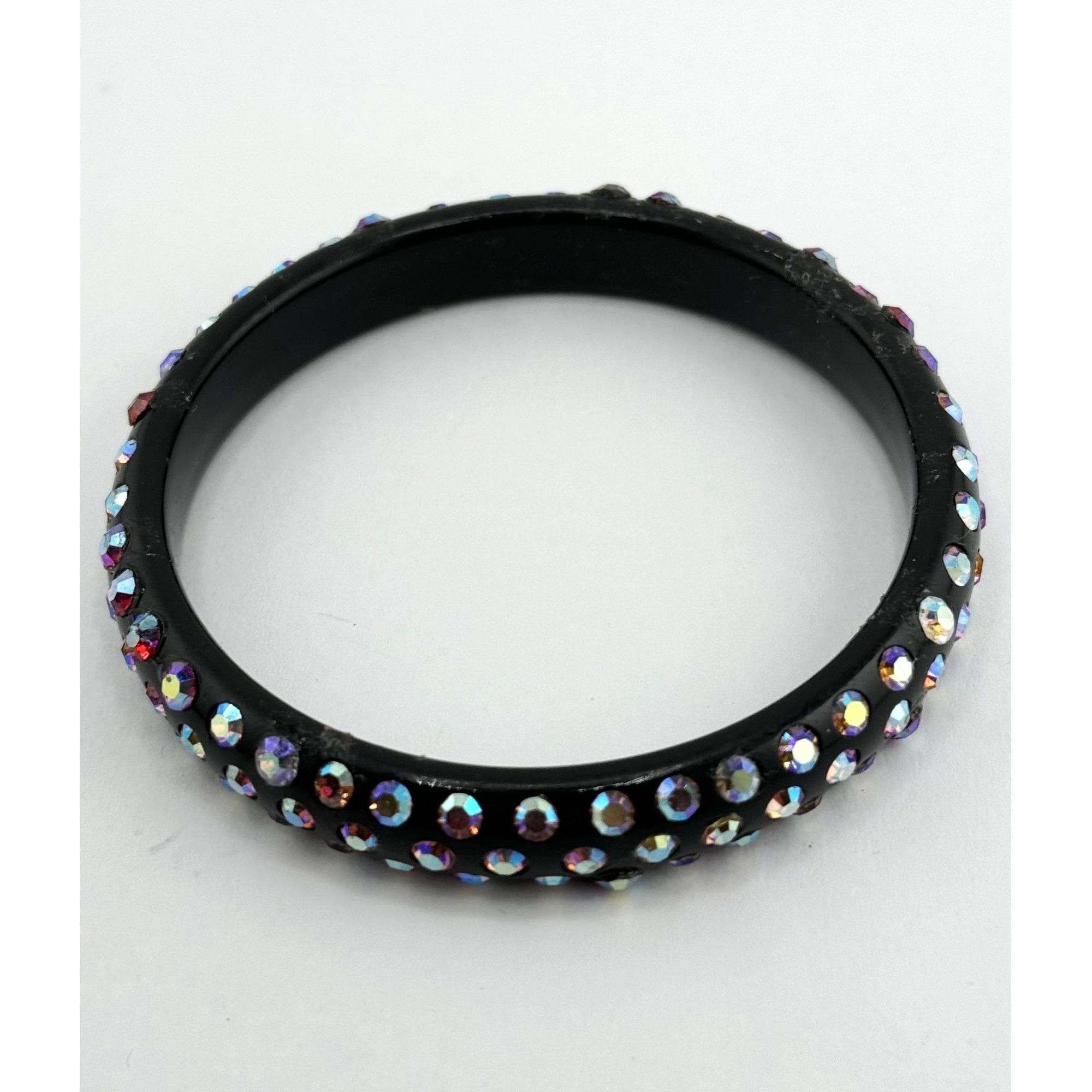 Vintage Vintage black rhinestone bangle bracelet Size ONE SIZE - 2 Thumbnail