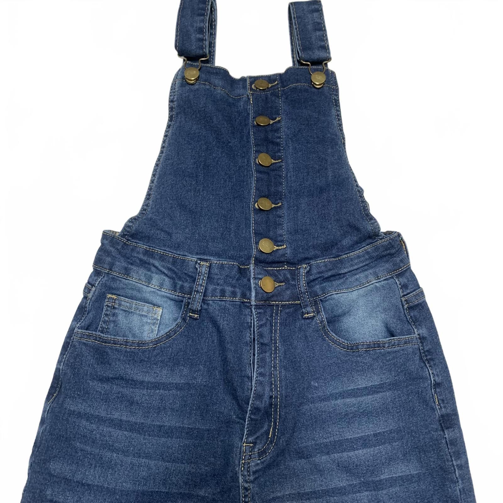 NBDN Nobrandedon Denim Overalls Women's Size Small Blue Flared Legs Jeans Size 28" / US 6 / IT 42 - 1 Thumbnail