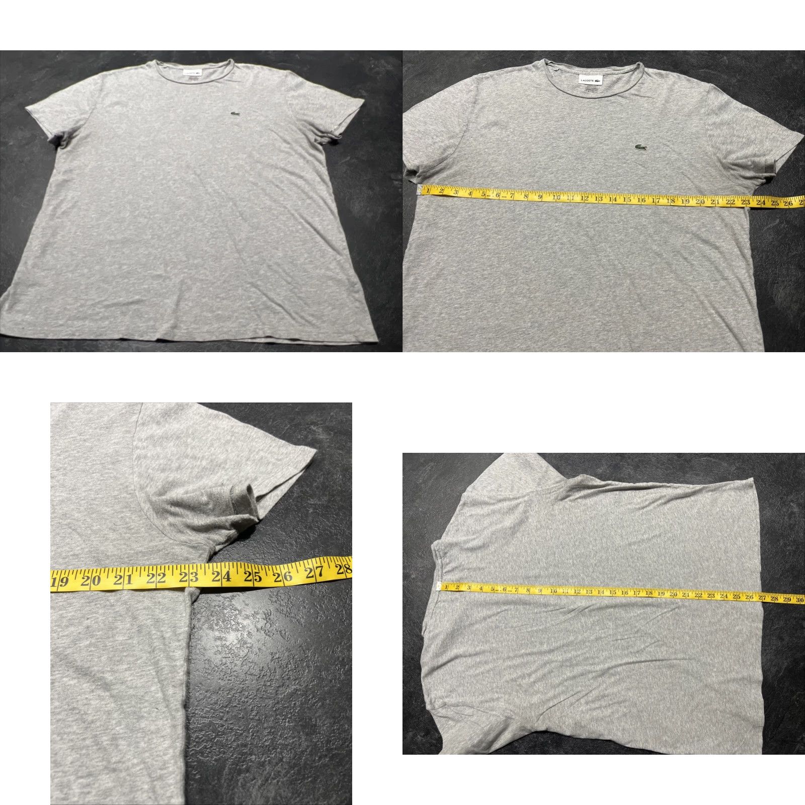 Lacoste LACOSTE T-SHIRT Gray XL Crew Neck Short Sleeve Cotton Knit Embroidered All Seasons Men Regular Decade Animals Size US XL / EU 56 / 4 - 8 Thumbnail