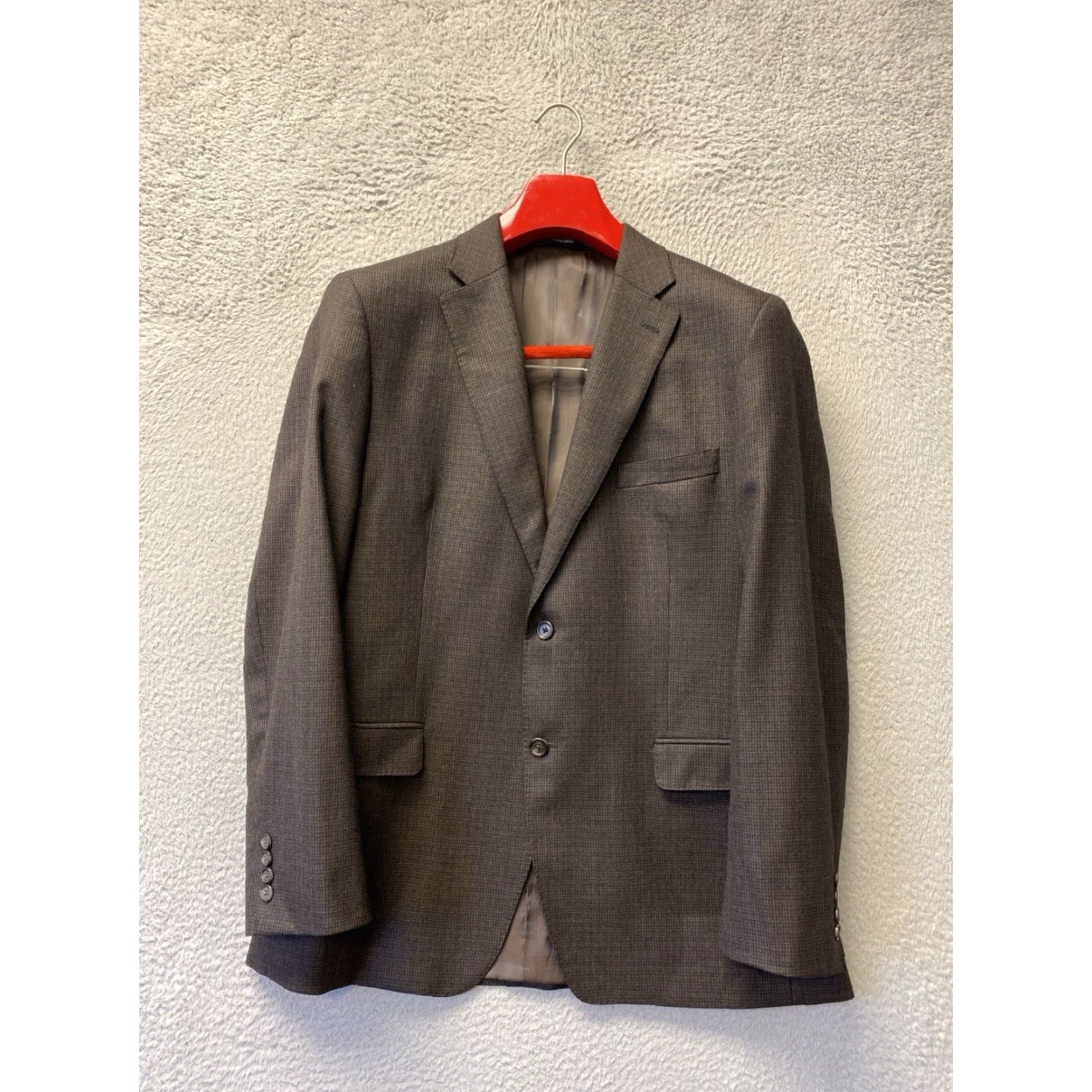 Ralph Lauren RALPH LAUREN 44 Blazer Jacket Wool Houndstooth Glen Plaid Slim Fit Brown Mens Size 44R - 2 Thumbnail