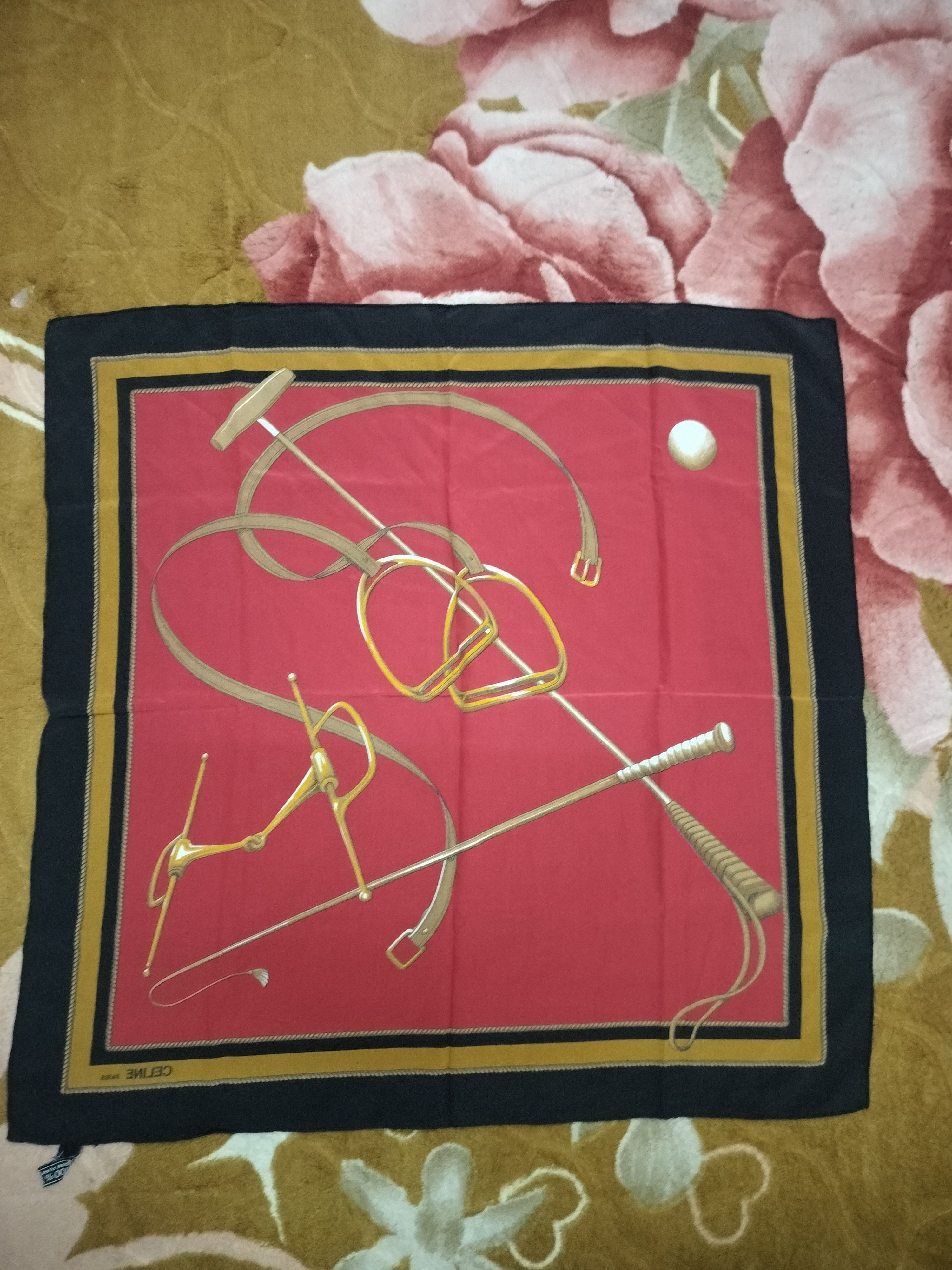 Celine × Designer Vintage Celine Paris luxury silk scarves Size ONE SIZE - 5 Thumbnail