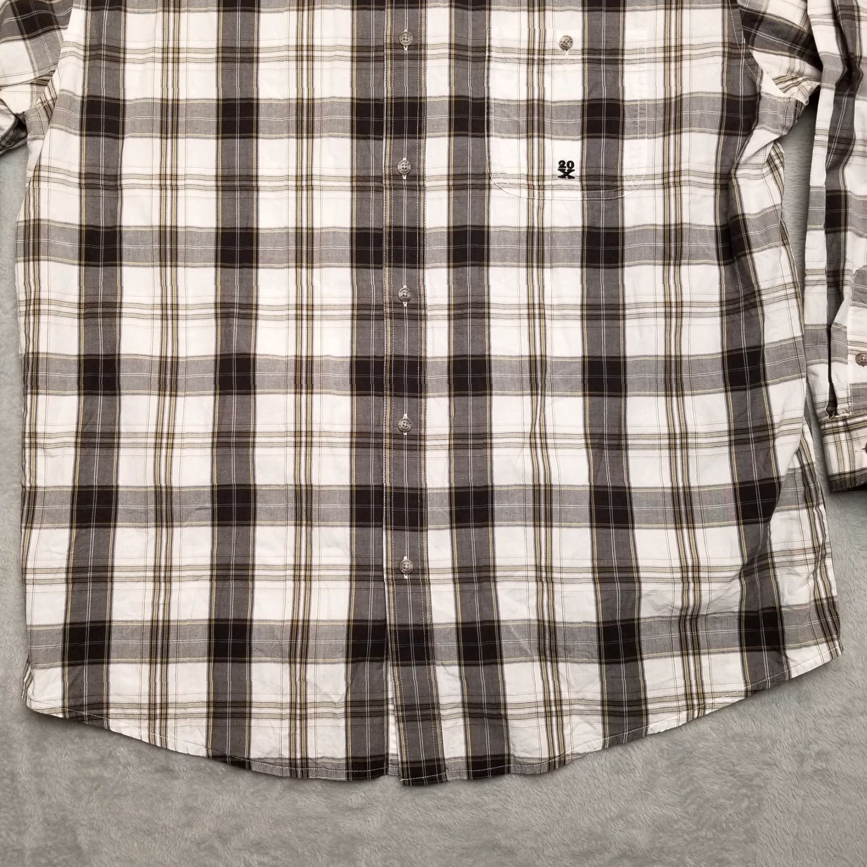 Wrangler VINTAGE Wrangler Shirt Mens XXL Black Tan Plaid Twenty X Long Sleeve Western Casual Size US XXL / EU 58 / 5 - 3 Thumbnail