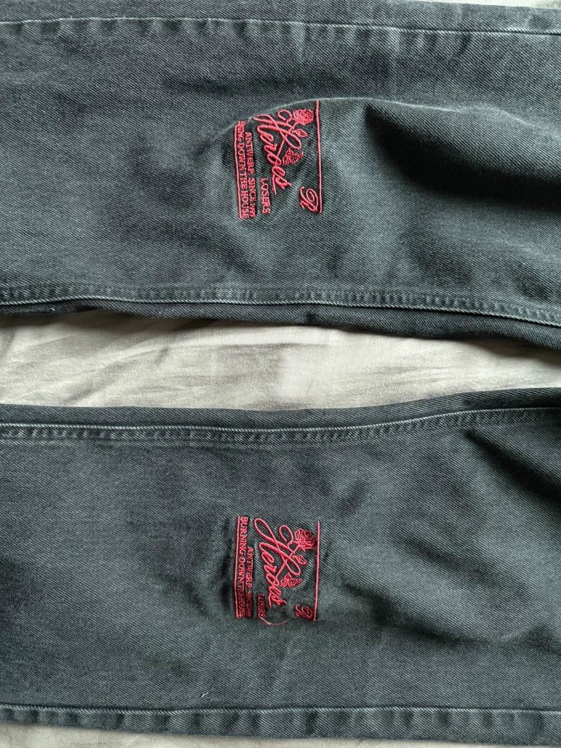 Raf Simons Raf Simons Raf Simons Black Denim Pants with Red Embroider Size US 33 - 5 Thumbnail