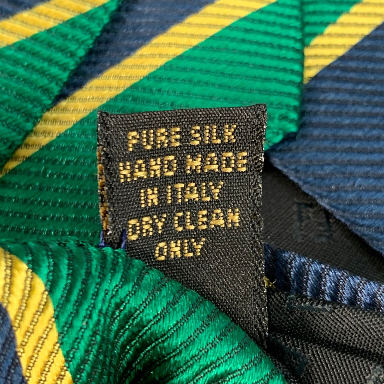 Fendi FENDI Green Navy Diagonal Stripe Silk Tie Size ONE SIZE - 4 Thumbnail