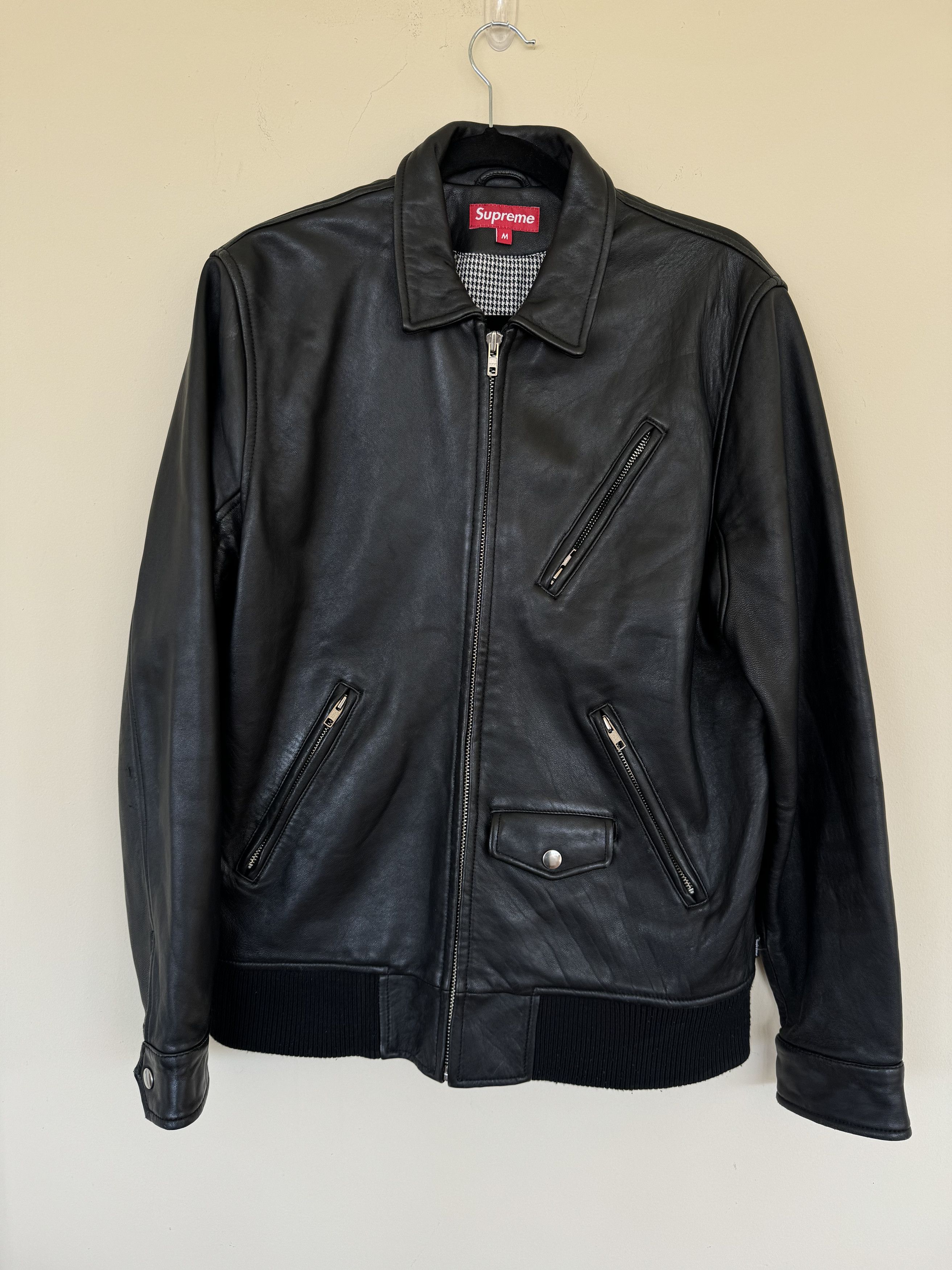 image of Supreme Leather Jacket in Black, Men's (Size Medium)