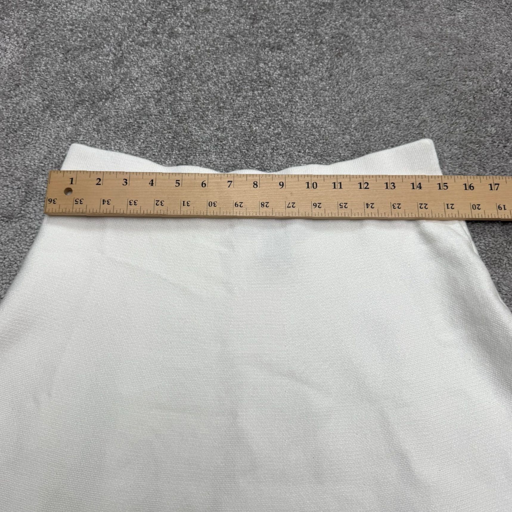 Vintage Lark + Grey Skirt Womens XL A-Line Knee Length White Knit Stretch Elastic Waist Fall Spring Summer Classic Vintage: No, Label: N/A Size 40" / US 18 - 6 Thumbnail