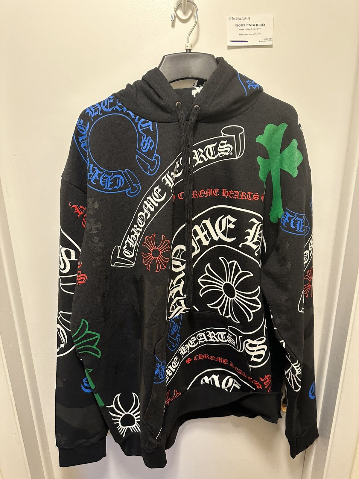 image of Chrome Hearts Stencil Hoodie New in Black, Men's (Size 2XL)