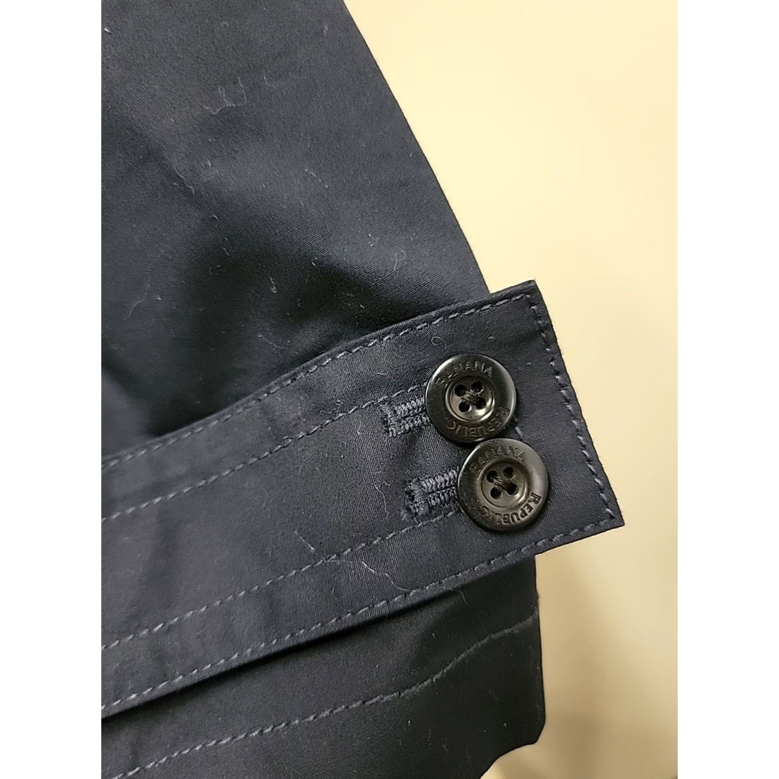 Banana Republic VINTAGE Banana Republic Women's Pea Coat Navy Cotton Size M Modern Regular Coat Size M / US 6-8 / IT 42-44 - 7 Thumbnail