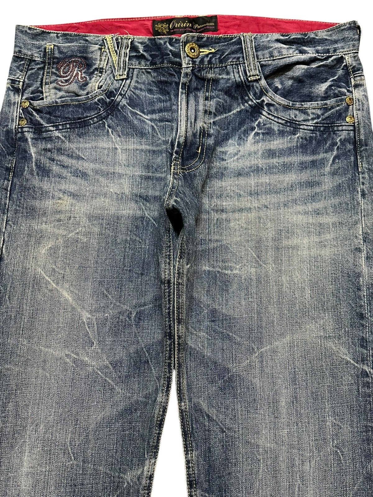 If Six Was Nine Vintage Y2K Japanese Brand Faded Wash Honeycomb Straight Leg Size US 34 / EU 50 - 3 Thumbnail