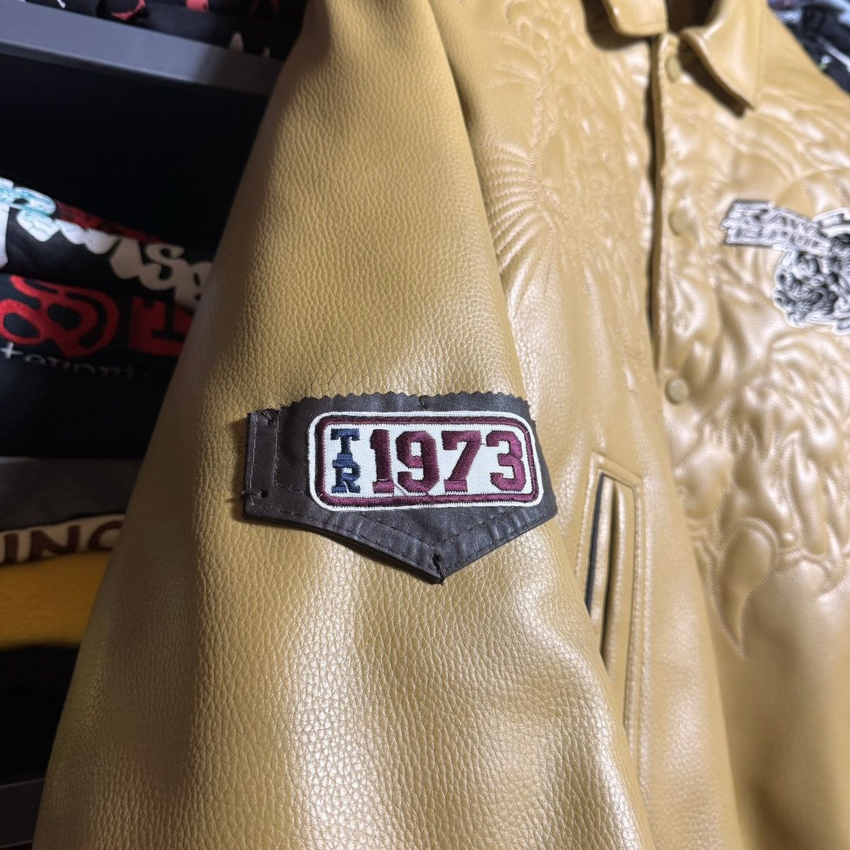 Rap Tees × Vintage Rare Leather Raw Blue Vintage Jacket Size US XL / EU 56 / 4 - 16 Thumbnail