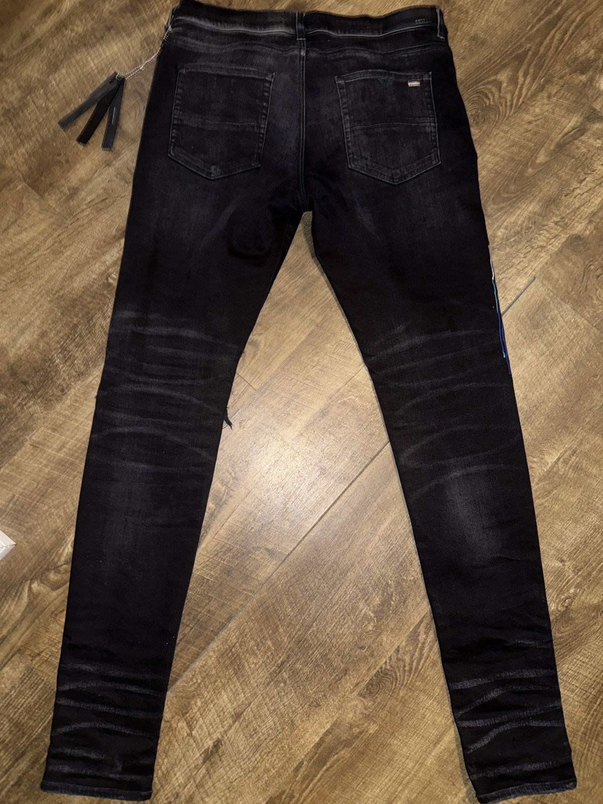 Amiri Amiri Paint Drip Logo jean ‘Aged Black’ Size US 36 / EU 52 - 2 Thumbnail