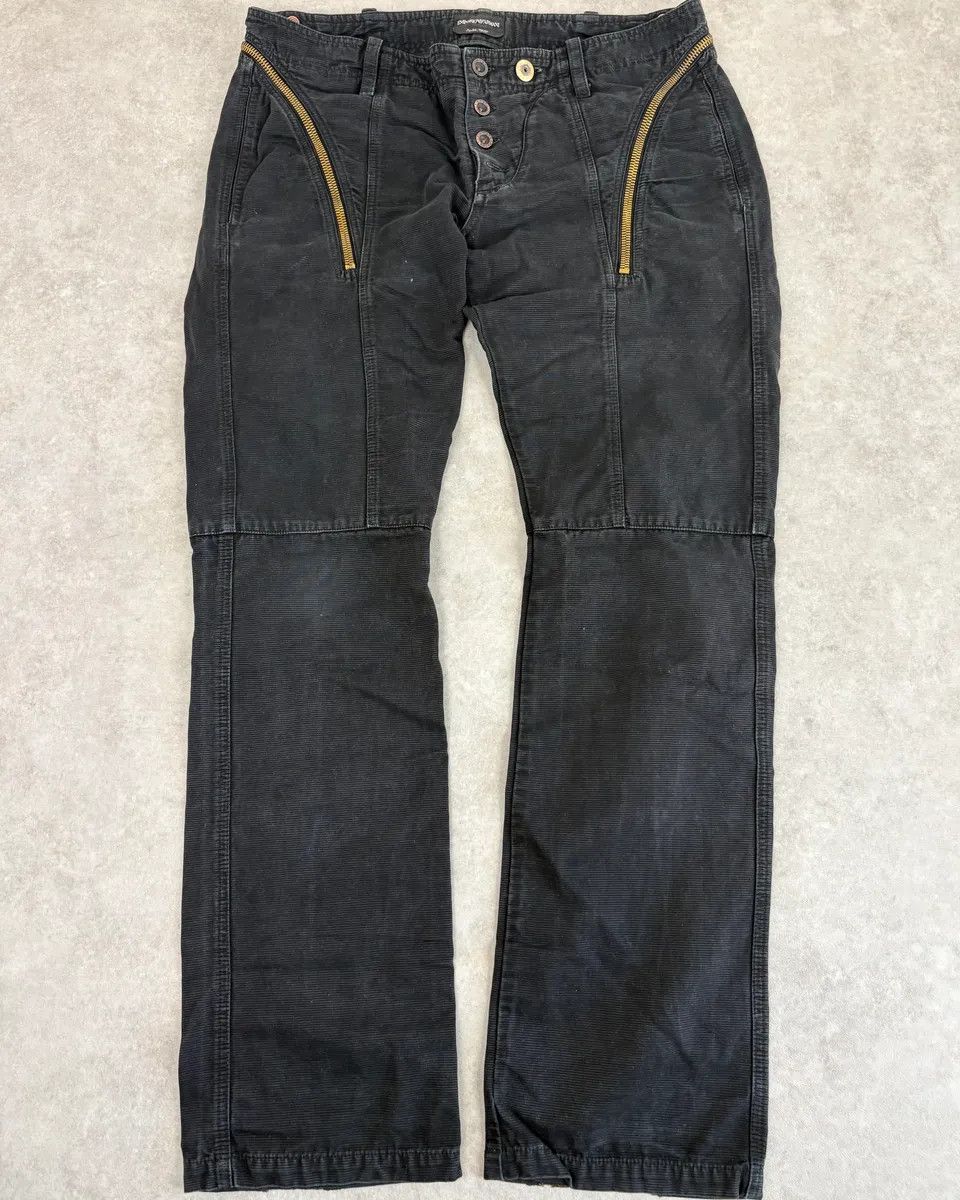 Emporio Armani Armani Black Corduroy Cargo Pants Size US 33 - 1 Thumbnail