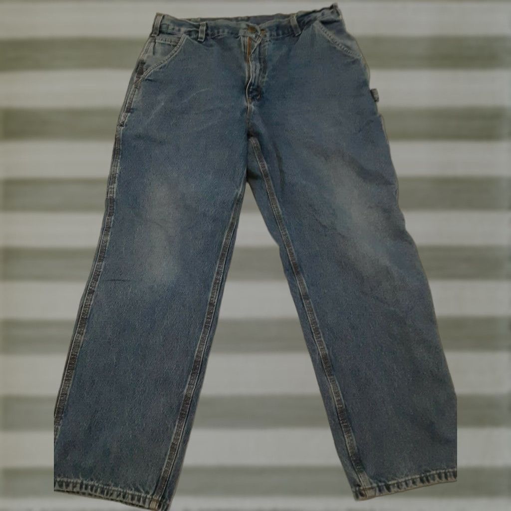 Carhartt VINTAGE Carhartt Jeans Work Bootcut 36x30 Men's Blue 90s Mens Bootscut Carhartt B17 Size US 36 / EU 52 - 1 Thumbnail