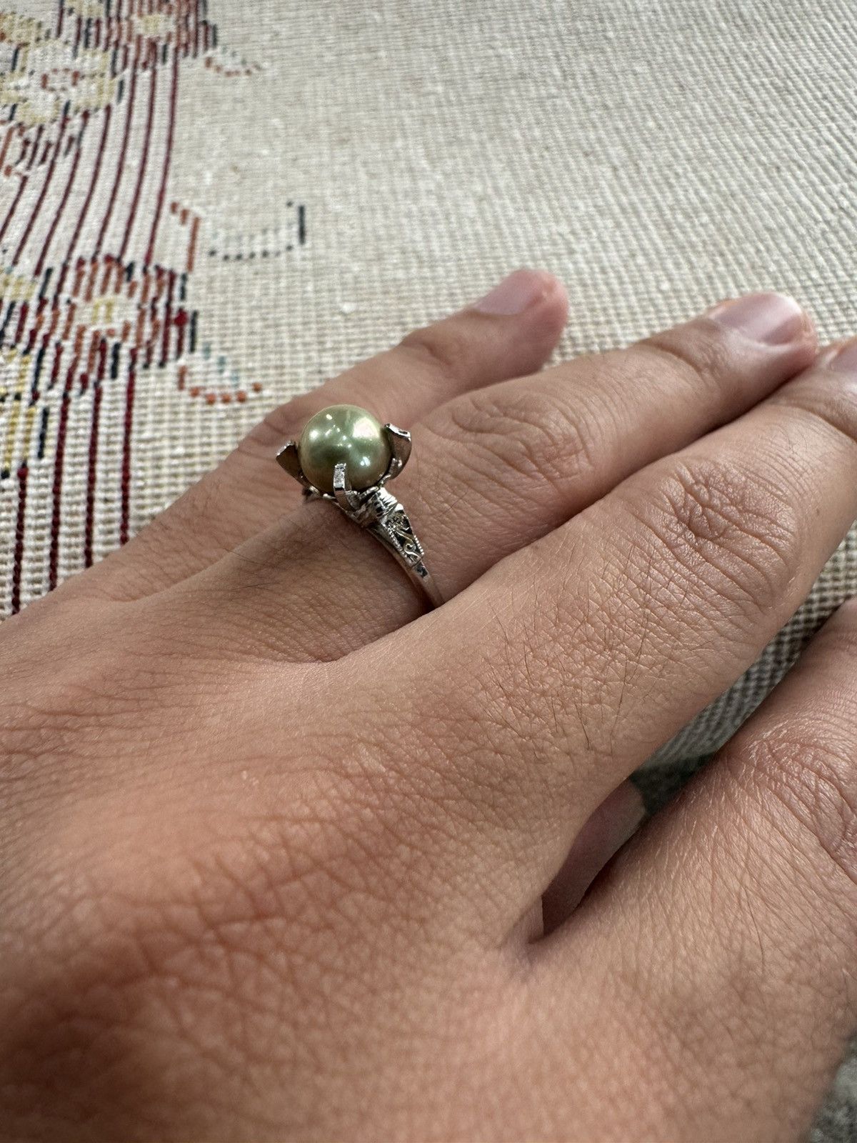 Jewelry TAHITIAN NATURAL PEARL SILVER RING Size ONE SIZE - 3 Thumbnail
