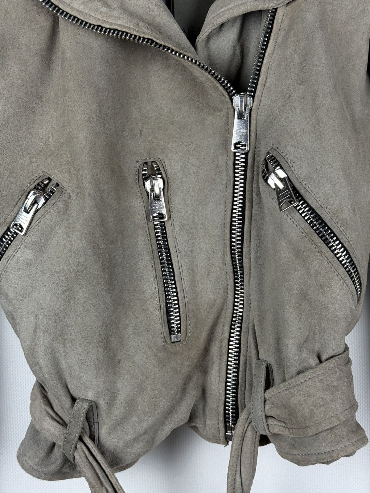 Allsaints Allsaints Suede Balfern Biker Ladies Belted Jacket Size XS / US 0-2 / IT 36-38 - 7 Thumbnail