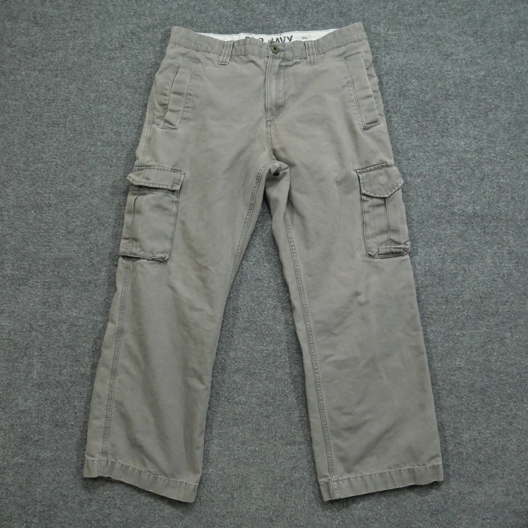 Old Navy Old Navy Mens Pants 33x30 Grey Cargo Wide Leg Size US 34 / EU 50 - 2 Thumbnail
