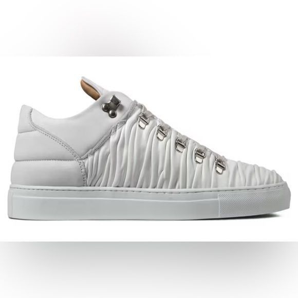 FILLING PIECES OFF WHITE WRINKLED LEATHER MOUNTAIN CUT SHOES