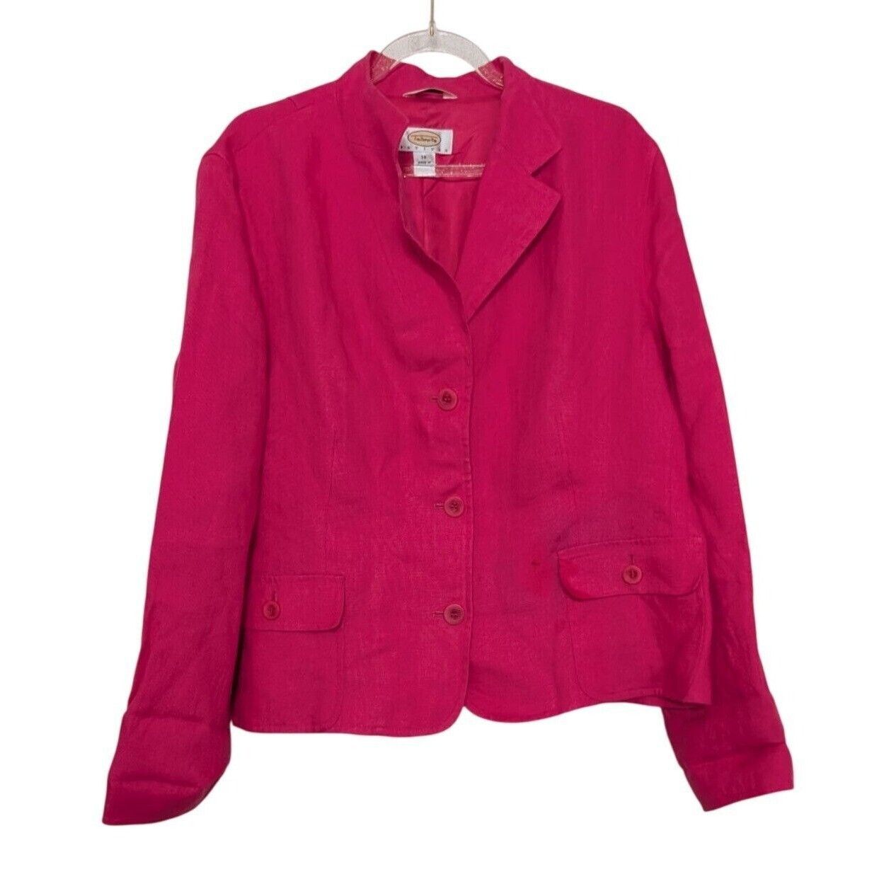 Talbots Talbots Irish Linen Blazer Womens Petite Size 14 Pink Size XL / US 12-14 / IT 48-50 - 1 Thumbnail