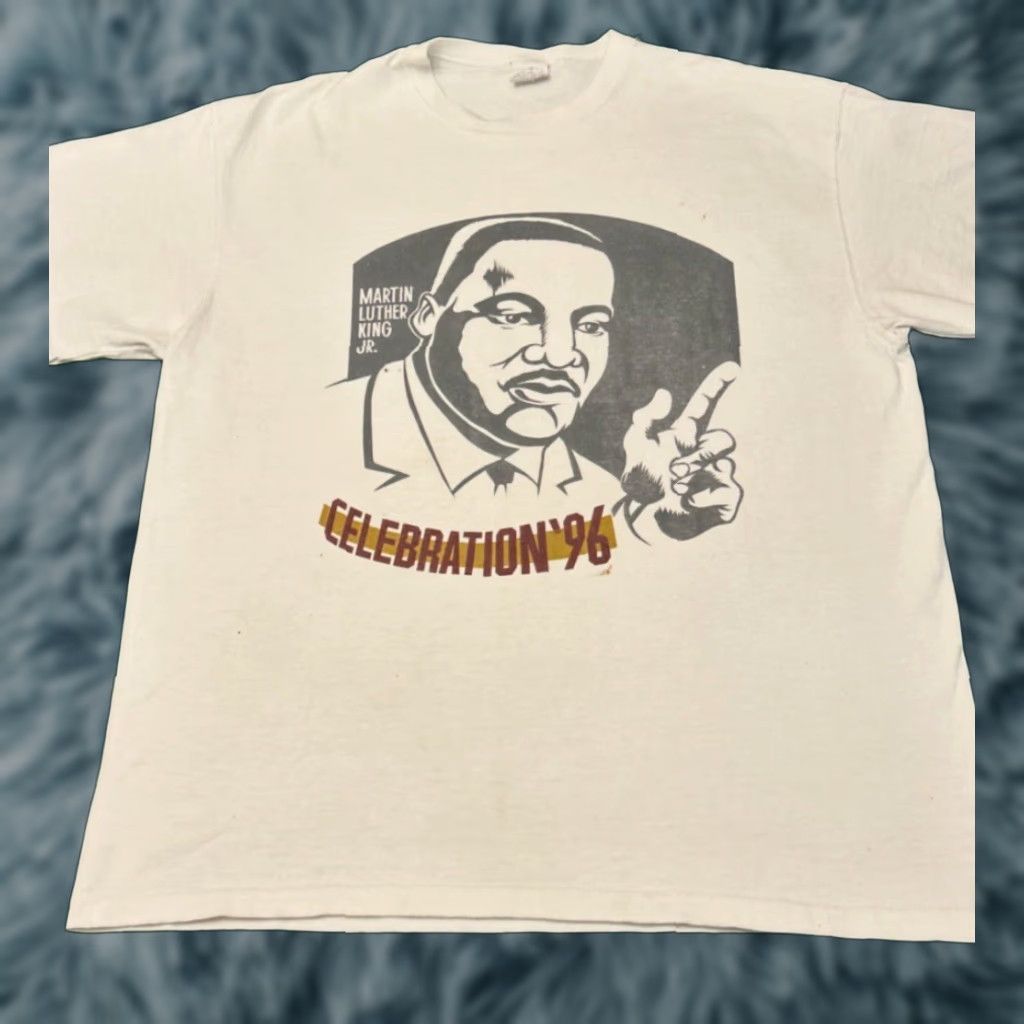 Vintage VINTAGE MLK Martin Luther King Jr Day Celebration Shirt Mens XL White T-Shirt 1996 90s VTG Short Sleeve Double-Sided 1990s Size US XL / EU 56 / 4 - 1 Thumbnail