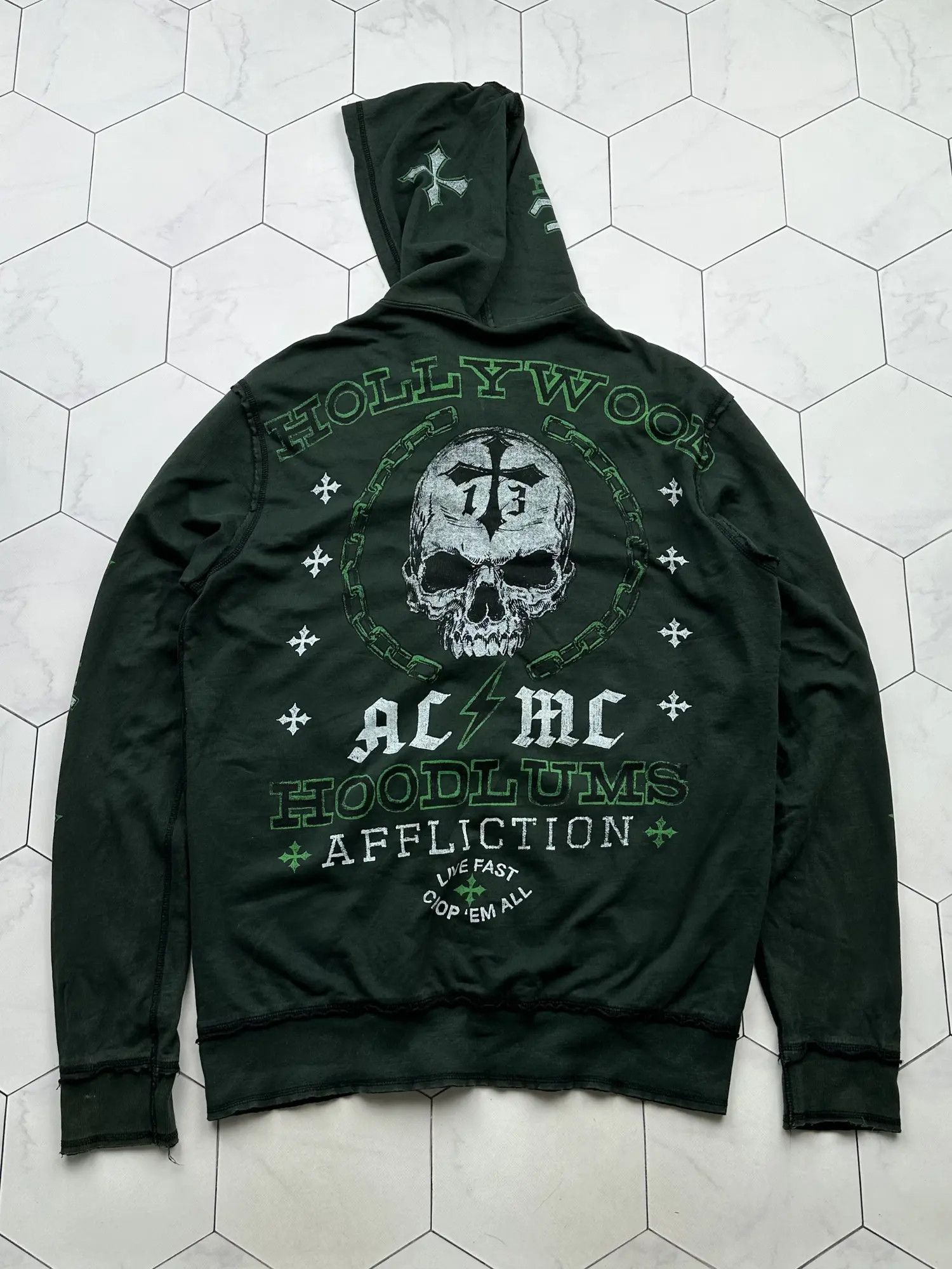 Affliction Affliction 2in1 Vintage Hoodie (B11) Size US XXL / EU 58 / 5 - 3 Thumbnail