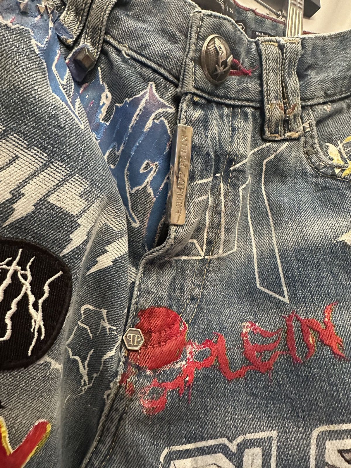 Philipp Plein Philipp Plein Patchwork Denim Size US 32 / EU 48 - 10 Thumbnail