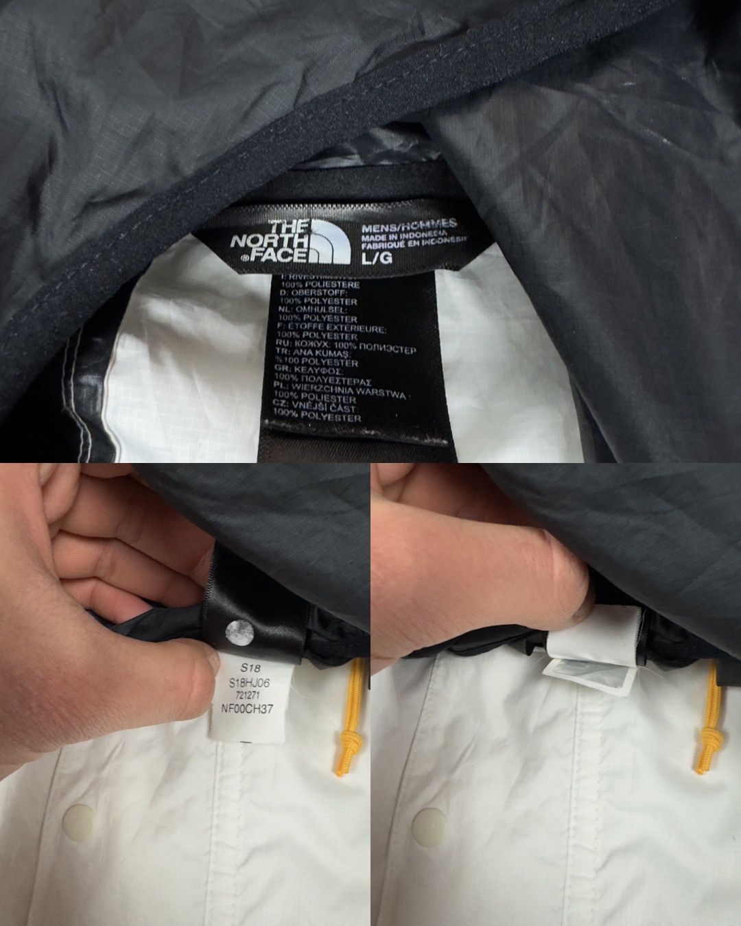 The North Face The North Face Men's White Black Hooded Snap Button Jacket L Size US L / EU 52-54 / 3 - 10 Thumbnail