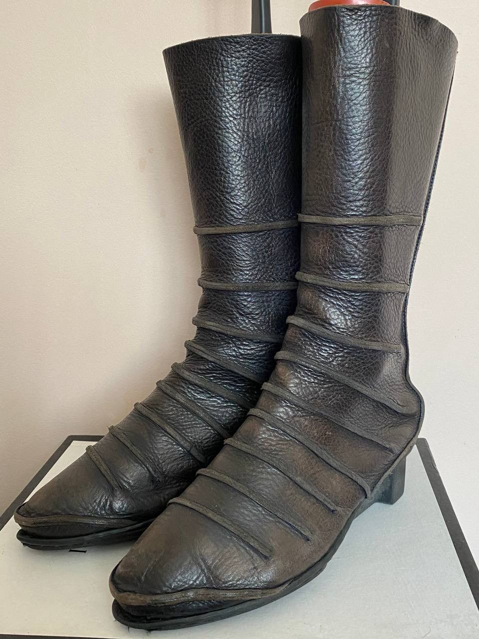 Trippen Trippen Skylla Y2K Leather Mid-Calf Zip Ruffle Rubber Sole Size US 8 / IT 38 - 1 Thumbnail