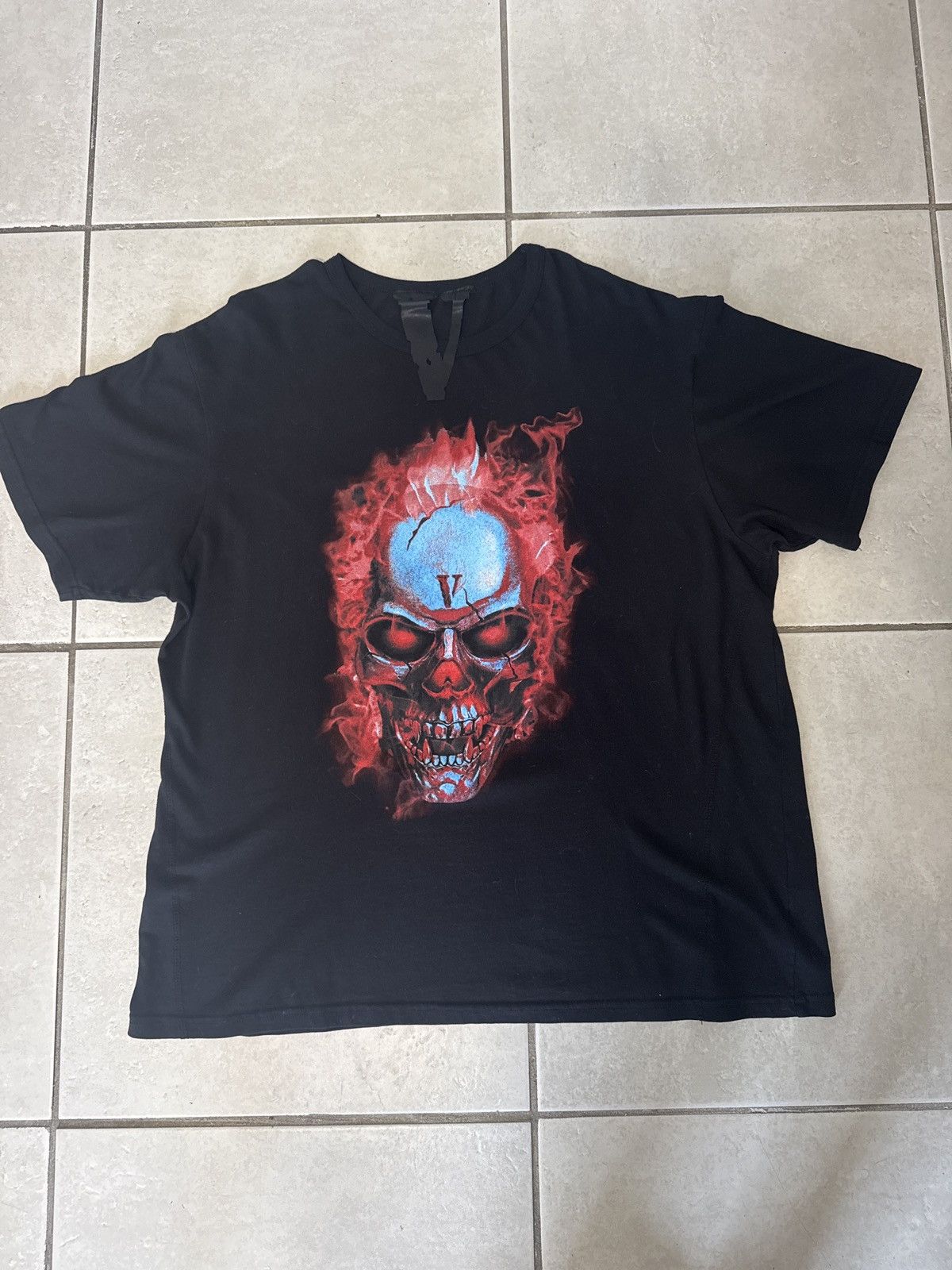 VLONE Skull Tee 3M Reflective ヴィーローン スカル Tシャツ Vlone T-Shirt Mens M Short Sleeve Black Stone Cold Steve