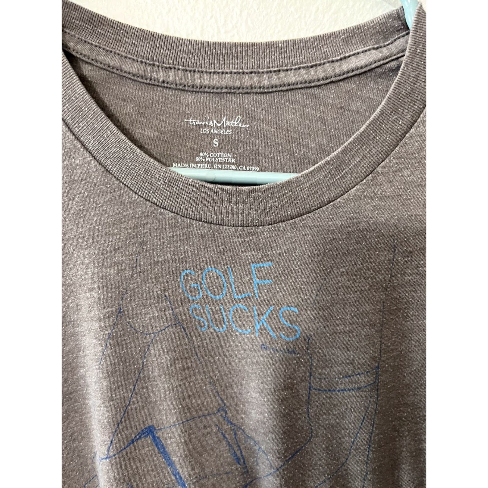 TravisMathew TRAVIS MATHEW Gray Short Sleeve Crew Neck T-Shirt Men Small Graphic Sports Size US S / EU 44-46 / 1 - 3 Thumbnail