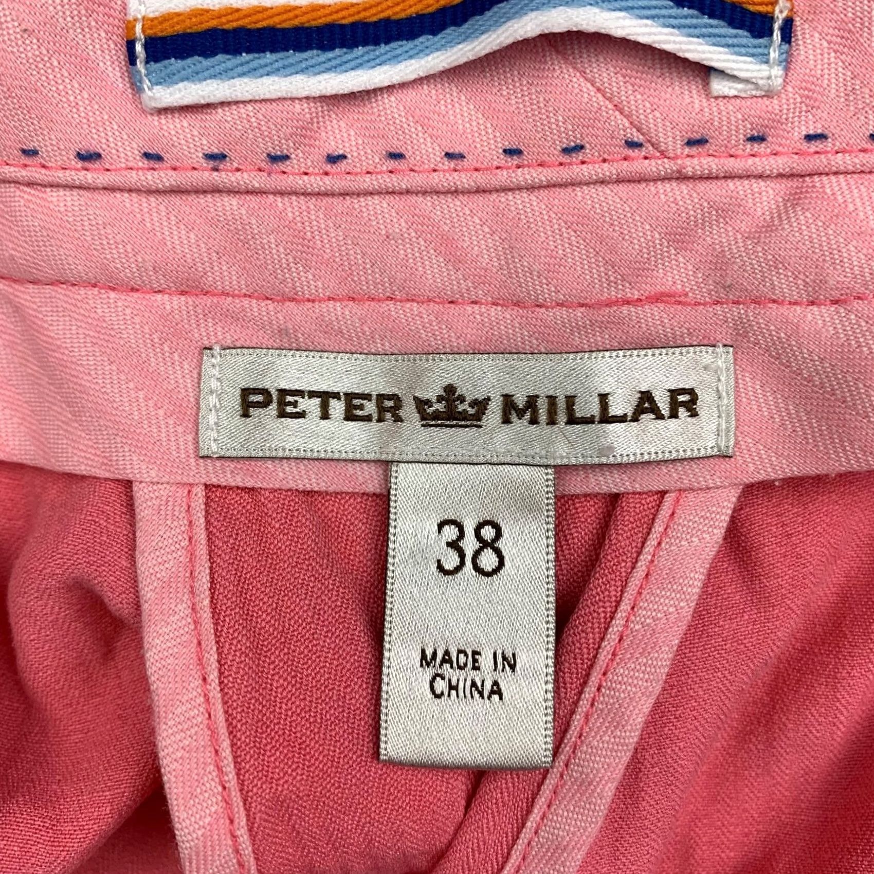 Peter Millar Peter Millar Men’s Chino Shorts Pink Flat Front 9in Inseam 38 Linen/Silk/Cotton Regular Mens Size US 38 / EU 54 - 3 Thumbnail