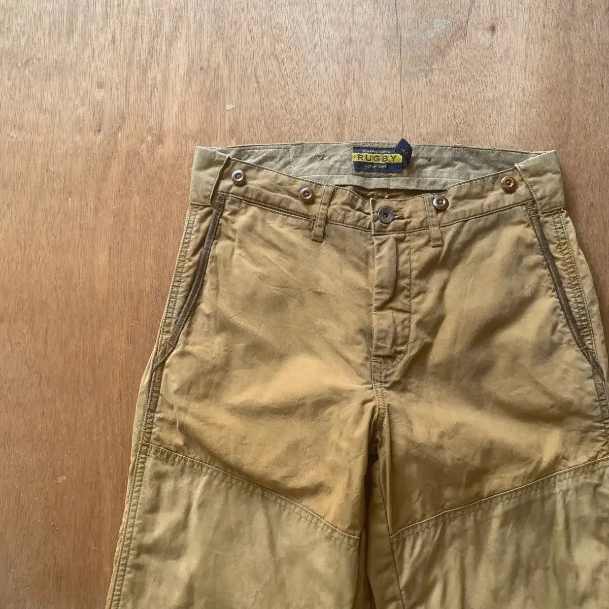 VINTAGE RUGBY POLO RALPH LAUREN DOUBLE KNEE RUSTY RARE PANTS