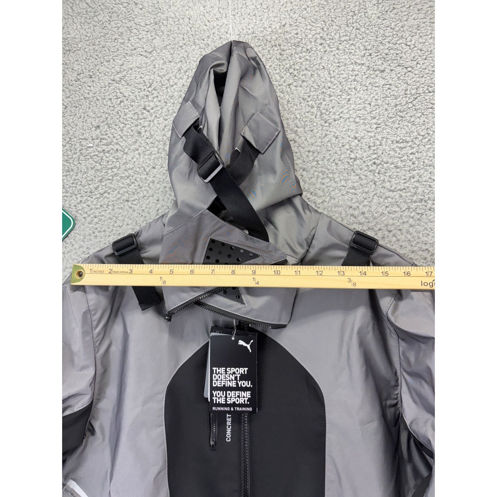 Puma Puma Rain Jacket Men Small Silver Grey Conqr Full Zip Hooded Size US S / EU 44-46 / 1 - 6 Thumbnail