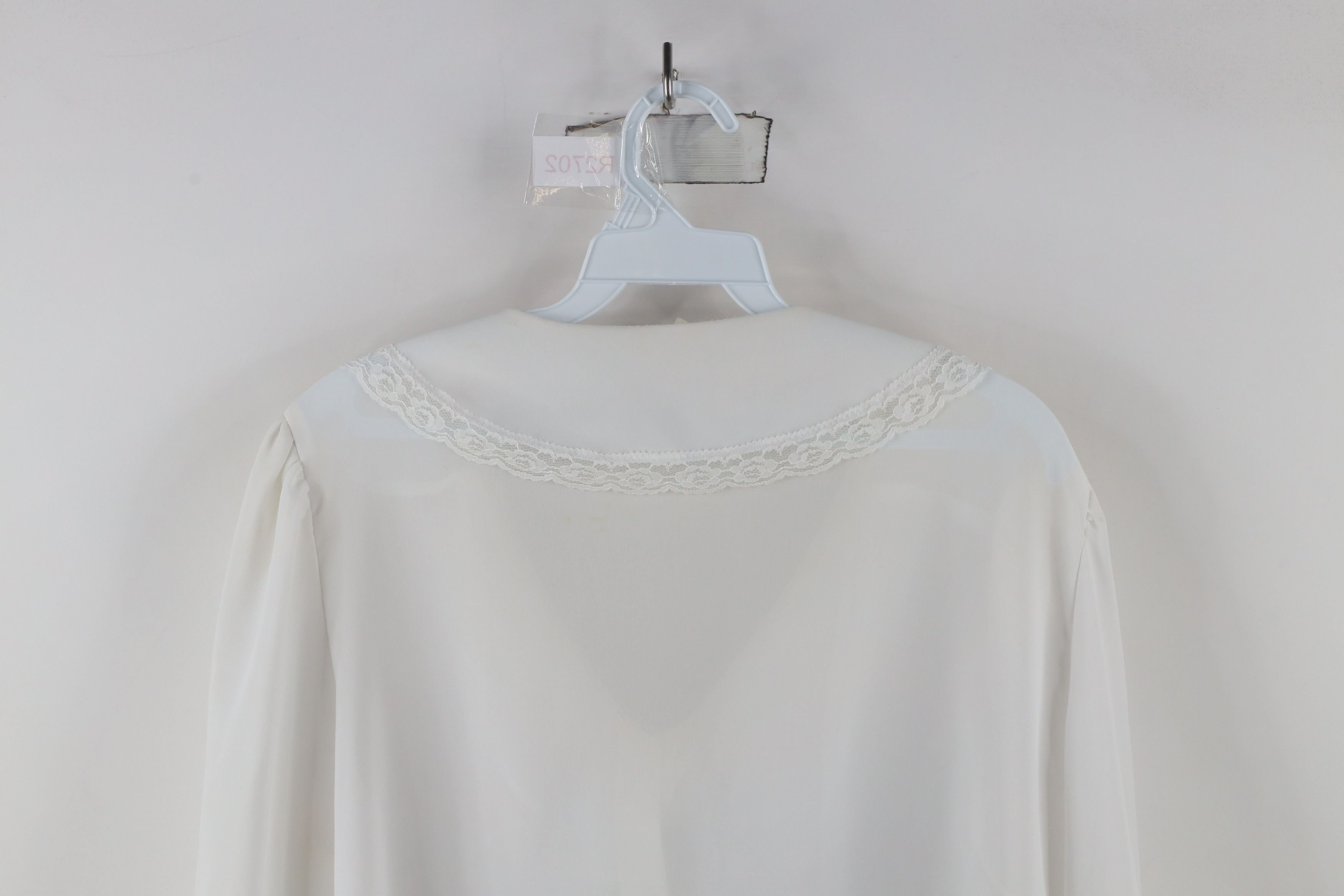 Vintage Vintage 90s Streetwear Lace Flower Frill Collar Button Shirt Size XXL / US 16-18 / IT 52-54 - 16 Thumbnail