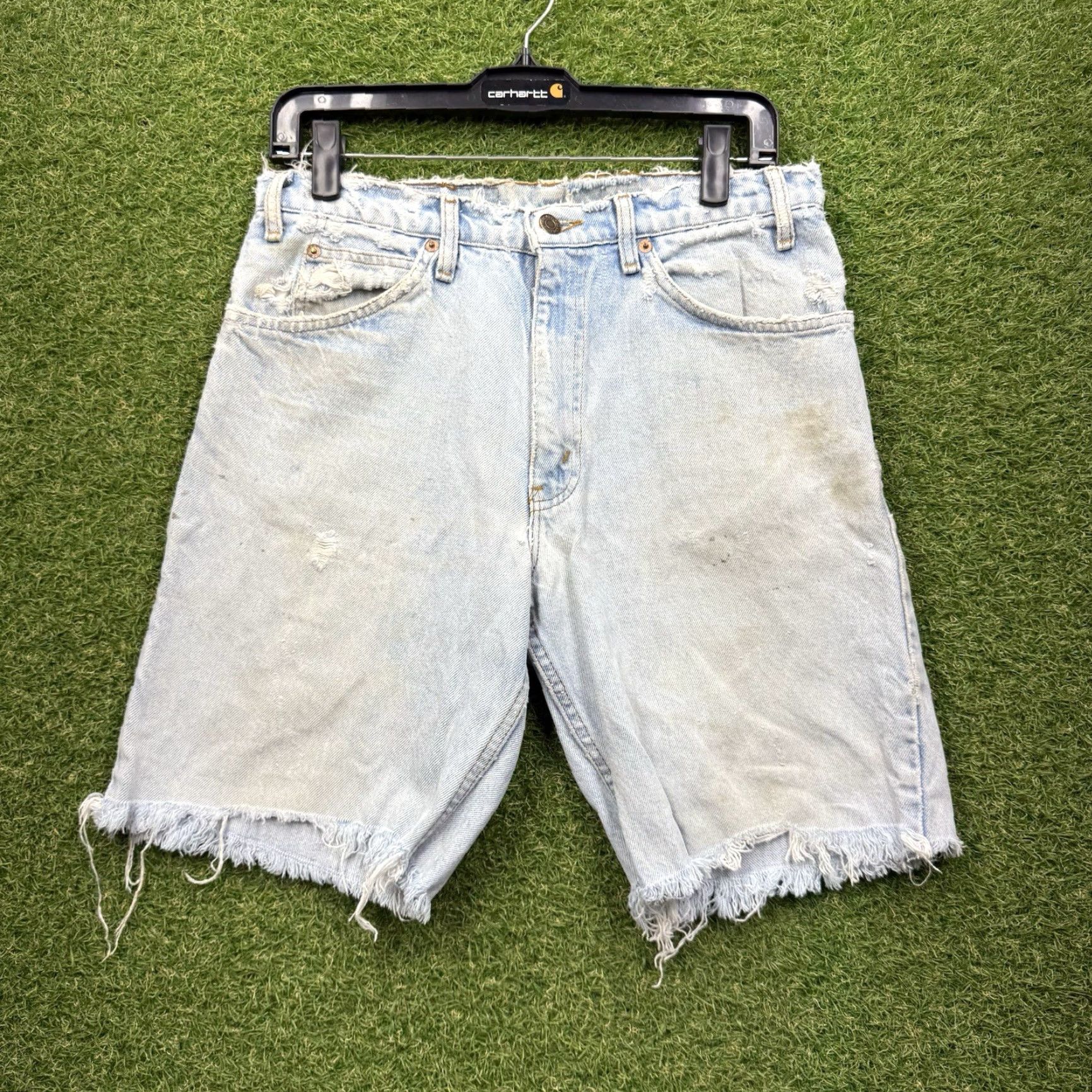 Levi's VINTAGE Levi's 550 Jeans Bermuda Shorts Mens 30 Orange Tab Relaxed Fit Wide Leg Baggy Light 80s 90s Grunge Hip Hop Skate Y2K 2000s Silver Tab Mens Size US 30 / EU 46 - 2 Thumbnail