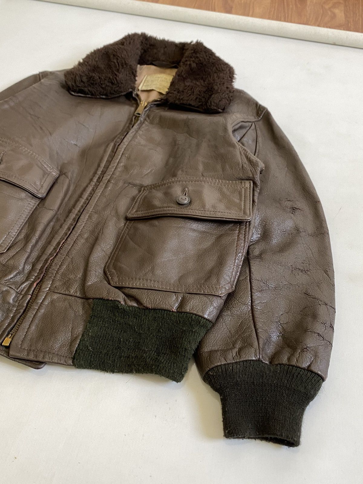 Schott Vtg 60s Schott NYC G-1 Flight Jacket Cowhide Leather 🇺🇸 Size US L / EU 52-54 / 3 - 5 Thumbnail