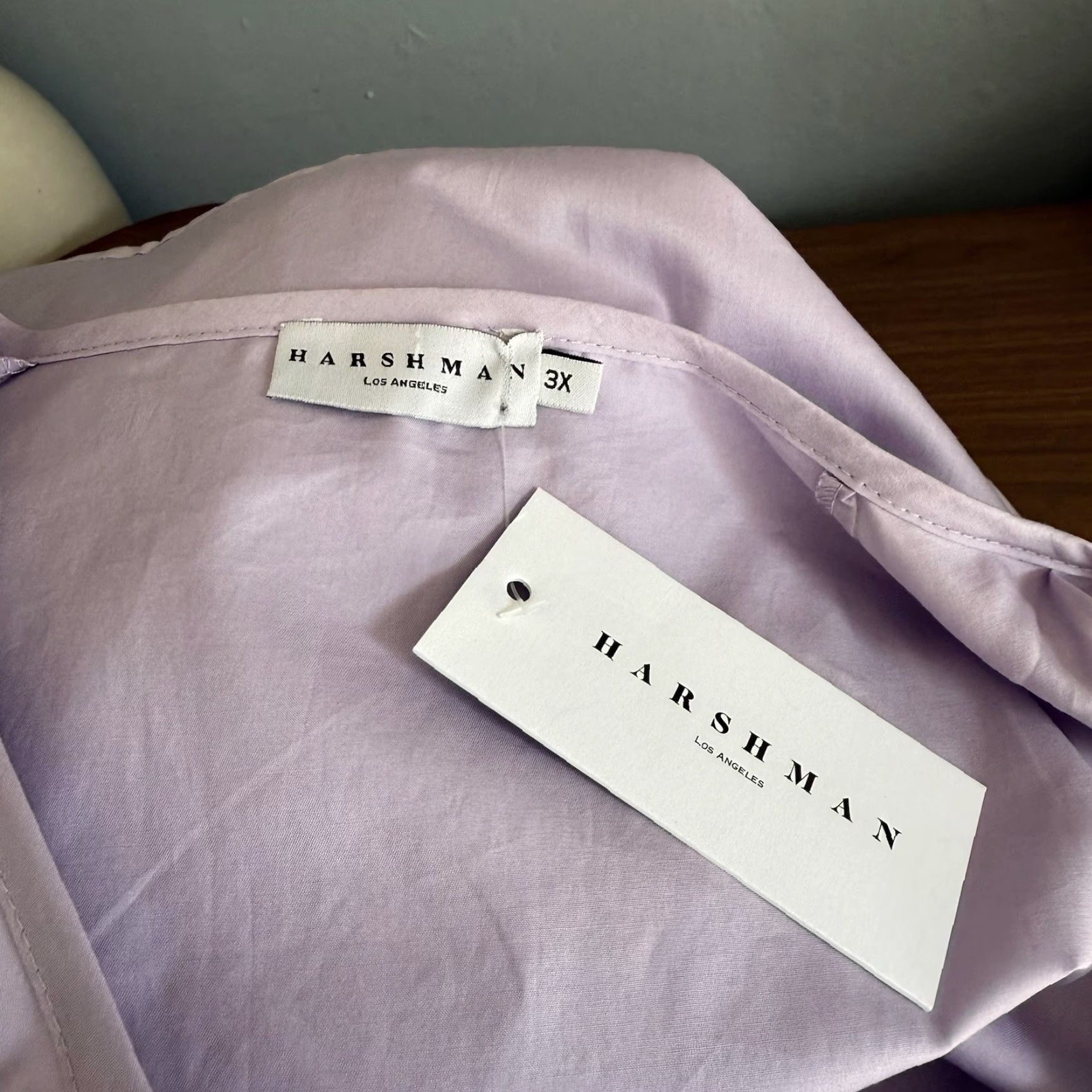 Vintage Harshman Belle Midi Dress Blouson Sleeve Lace Trim Lilac Plus Sz 3X Cottage Size XXL / US 16-18 / IT 52-54 - 7 Thumbnail