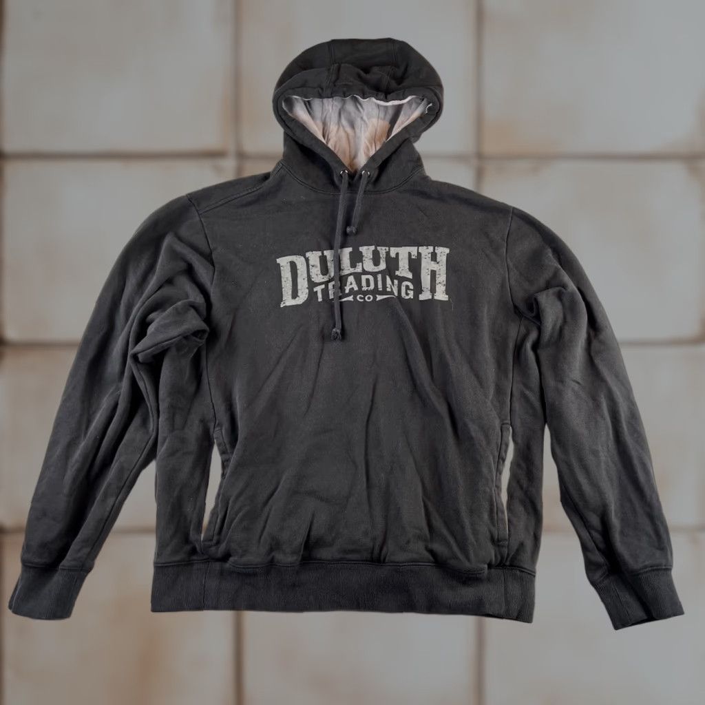 Vintage Duluth Mens Hoodie Large Black Pullover Sweatshirt Fleece Relaxed Fit Pockets Casual Outdoor Size US L / EU 52-54 / 3 - 1 Thumbnail